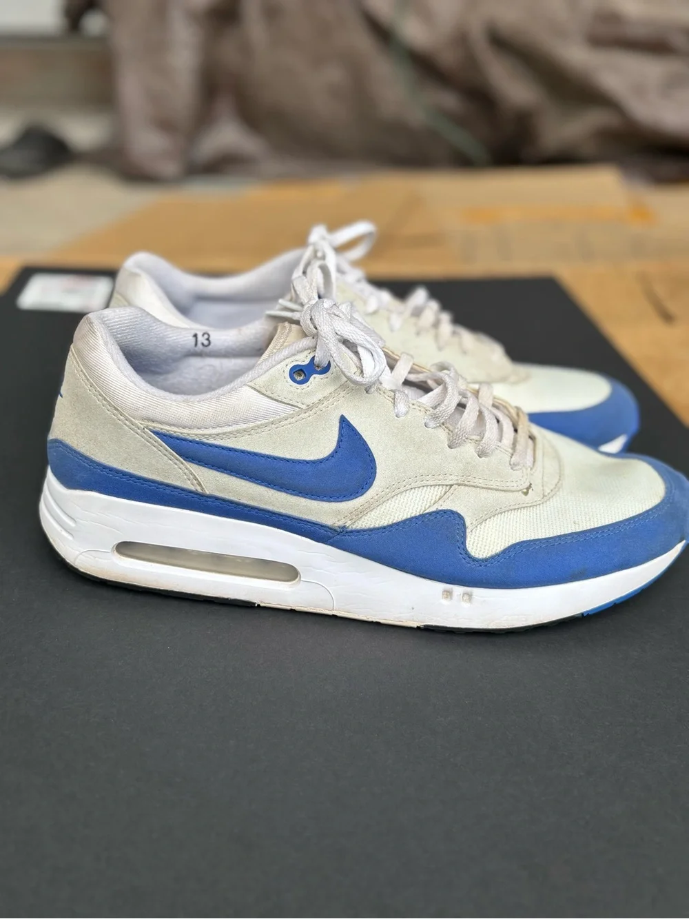Nike Men’s Blue and White Air Max Style Sneakers